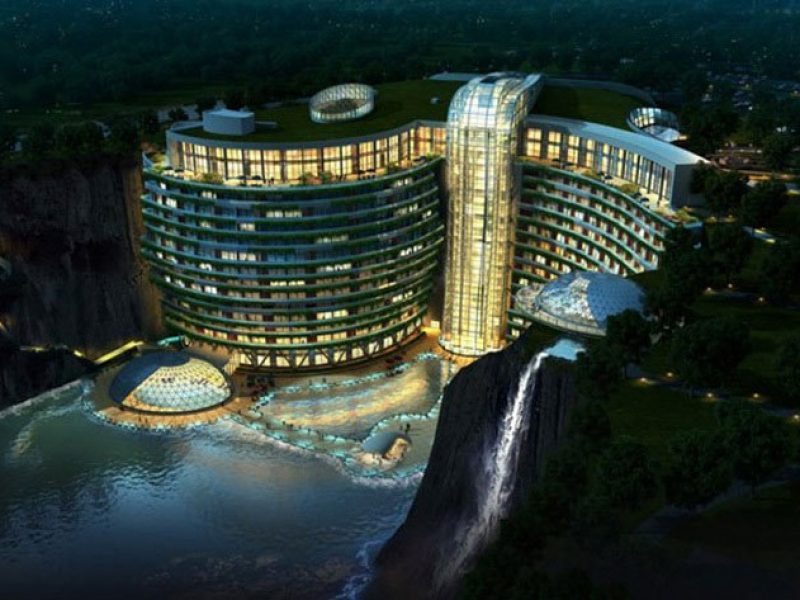 Chine : un hôtel de luxe inauguré dans une ancienne carrière